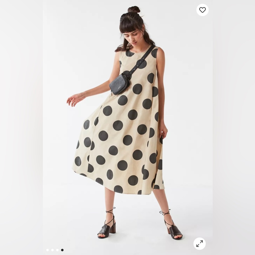 CAARA oversized polka dot midi dress